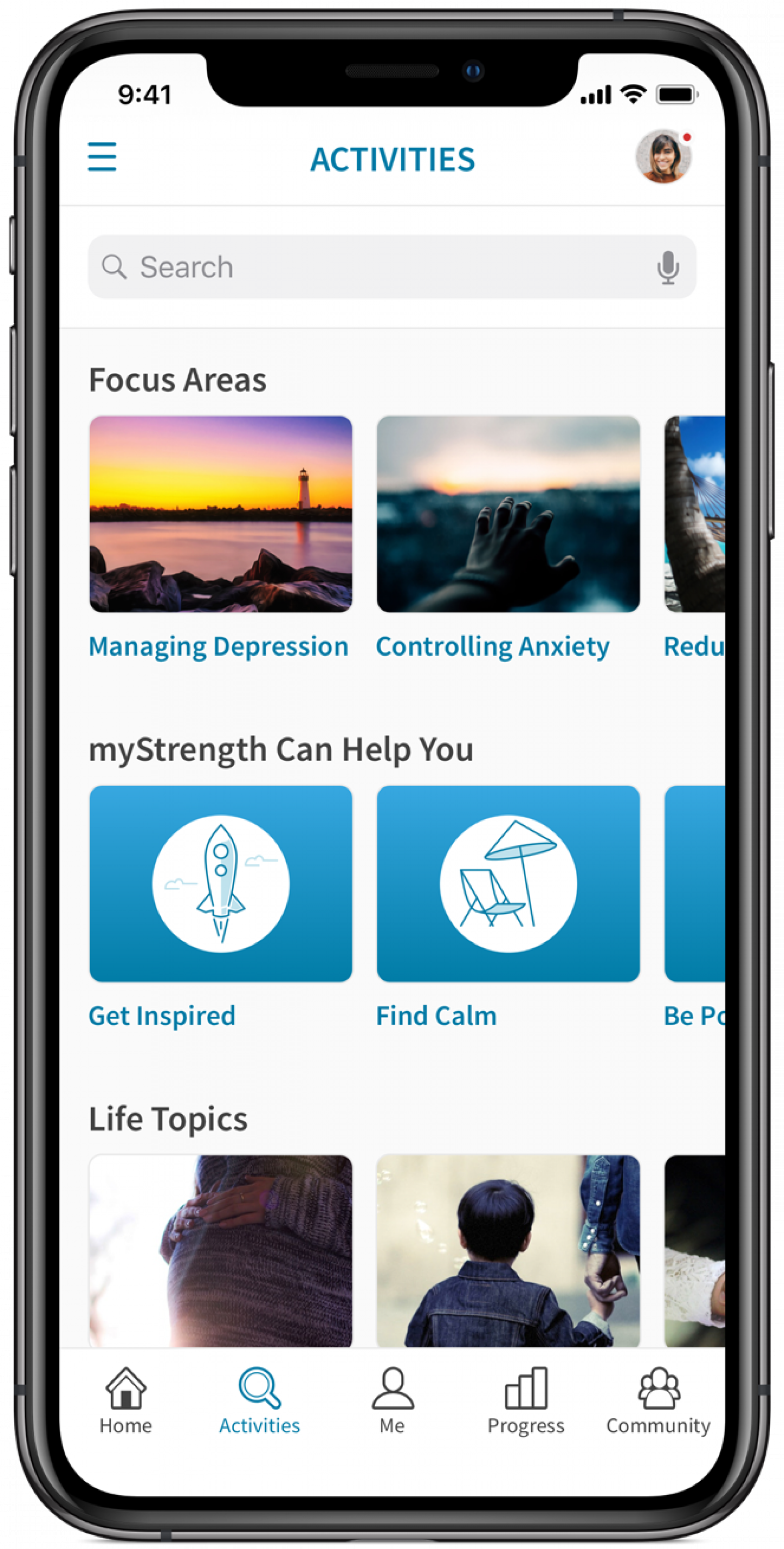 myStrength app — content library