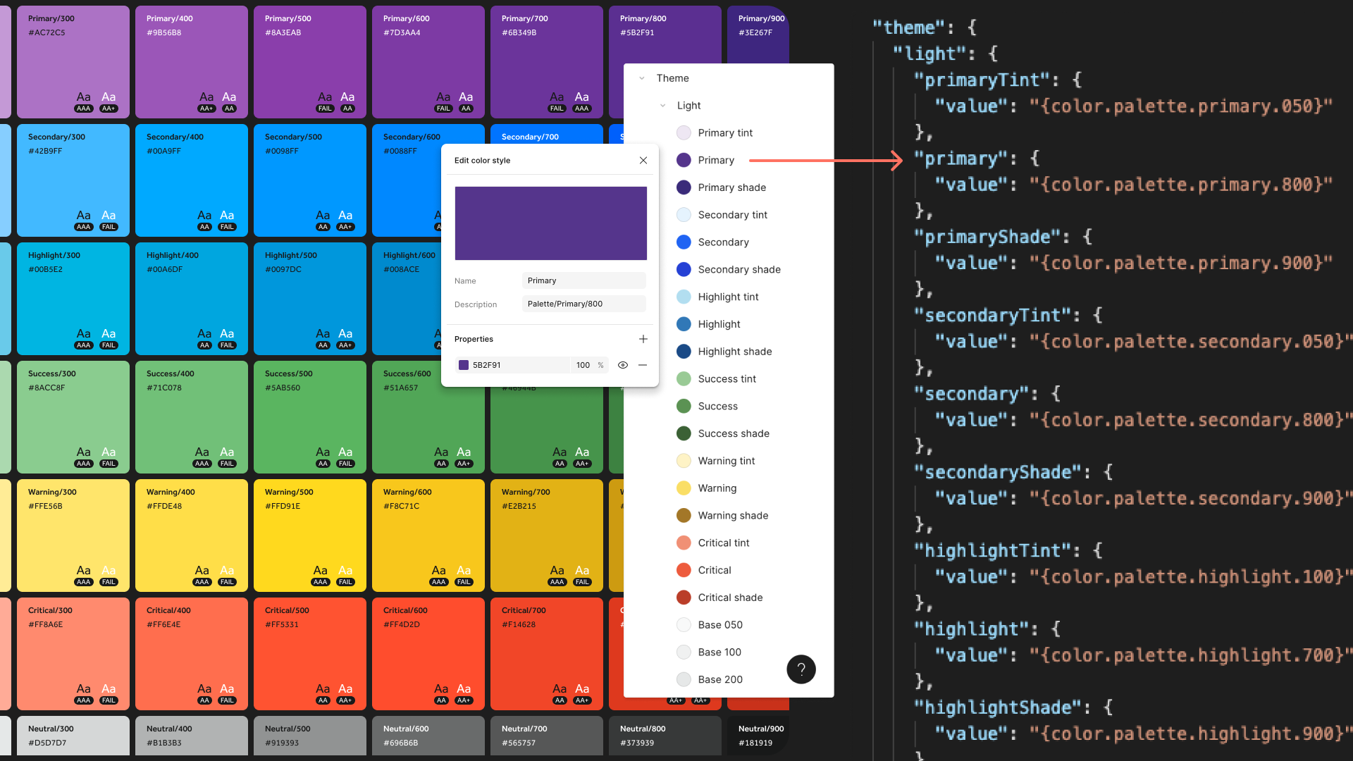 Pulse Design System — style tokens and color foundations